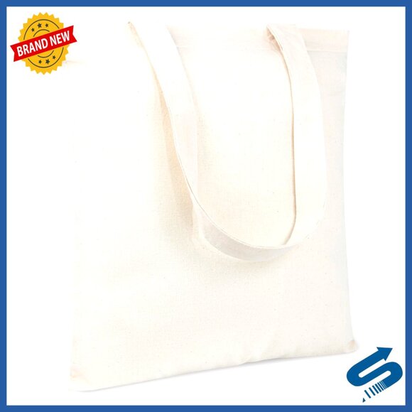 Lightweight Cotton Tote Bags Reusable Eco-Friendly Grocery Shopping DIY Craft